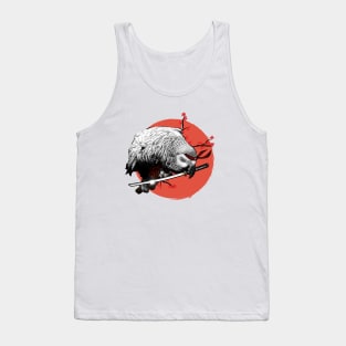 Sunset Samurai Grey Parrot Warrior Tank Top